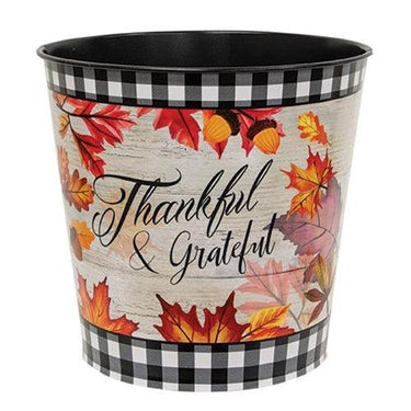 Thankful & Grateful Autumn Leaves Bucket - The Fox Decor